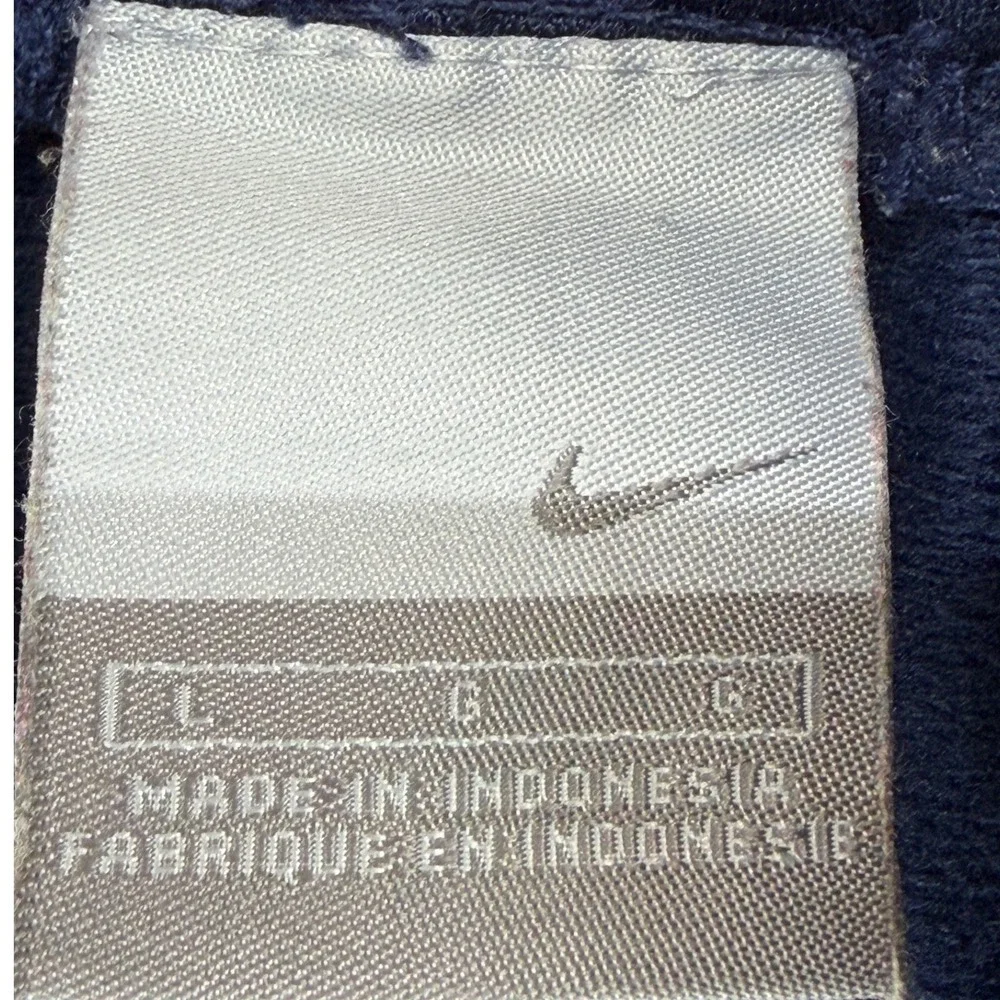 Nike Mens Navy Blue‎ White Striped Track Pants Large 133696 Zip Ankle Athletic